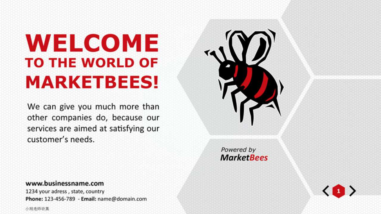 动漫卡通蜜蜂PPT模板免费下载