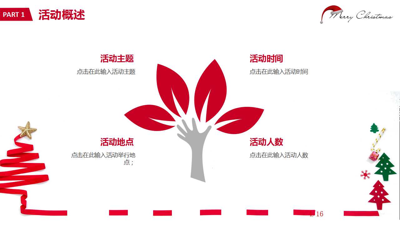 圣诞节相册的免费PPT模板