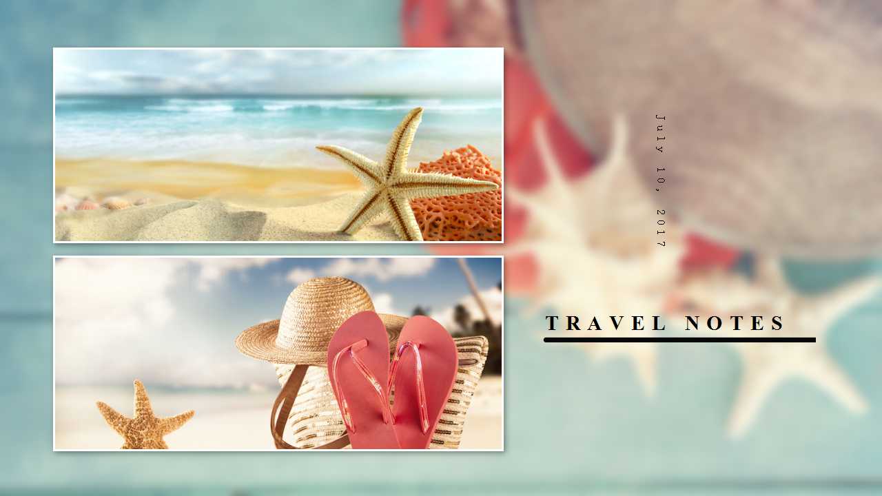 PPT模板-浅蓝色背景-愉快的夏日