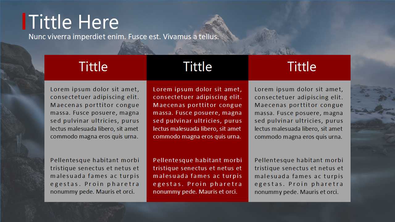 雪山背景PPT模板_(灰色版)