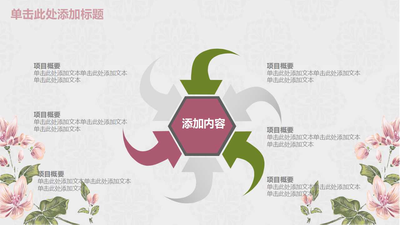 狗尾草PPT模板——白色背景