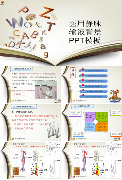 医用静脉输液背景PPT模板