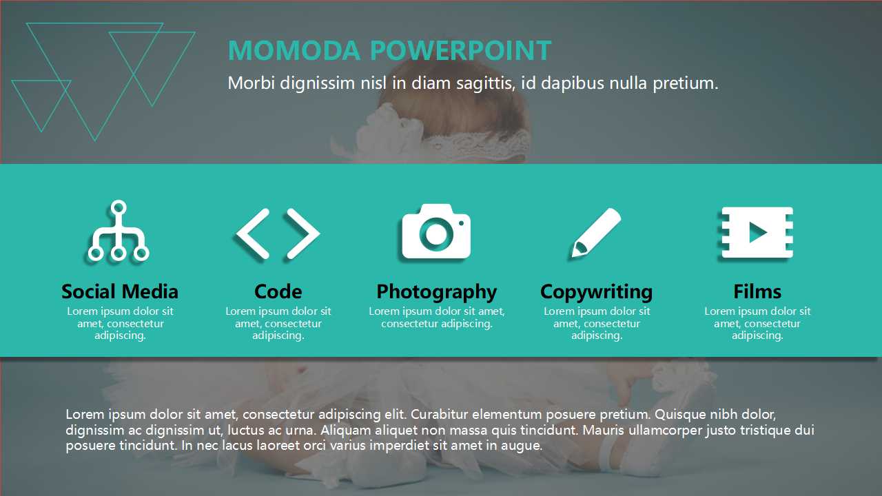 芭蕾婴儿PPT背景幻灯片下载