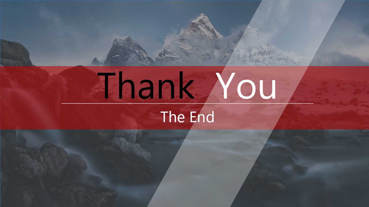 雪山背景PPT模板_(灰色版)