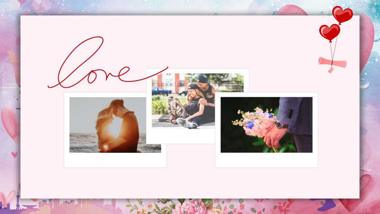 浪漫情人节红玫瑰PPT模板下载