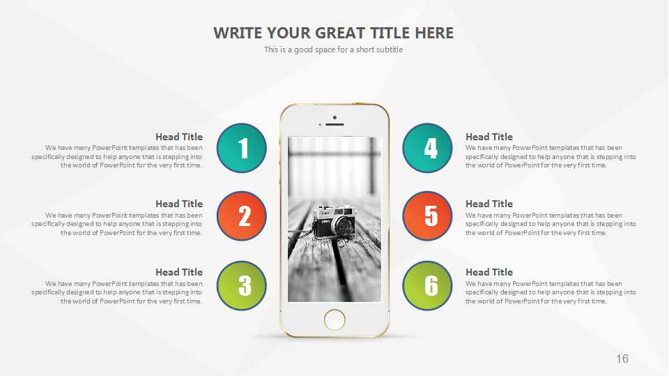 白色圆圈－卡通PPT模板