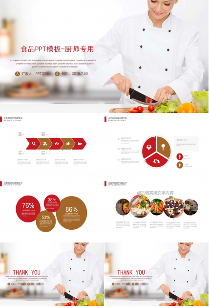 食品PPT模板-厨师专用