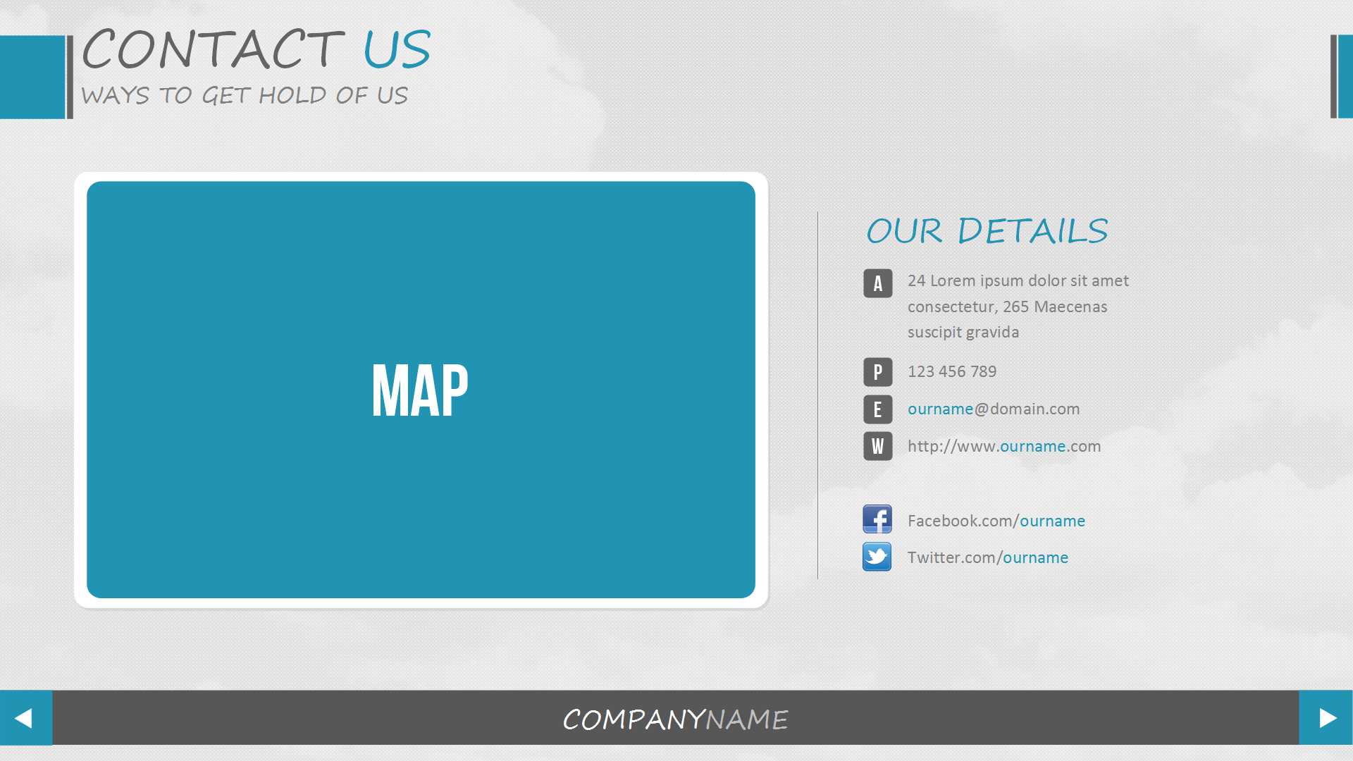 十分钟定时幻灯片背景PPT（蓝灰色设计）