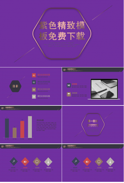 紫色精致模板免费下载
