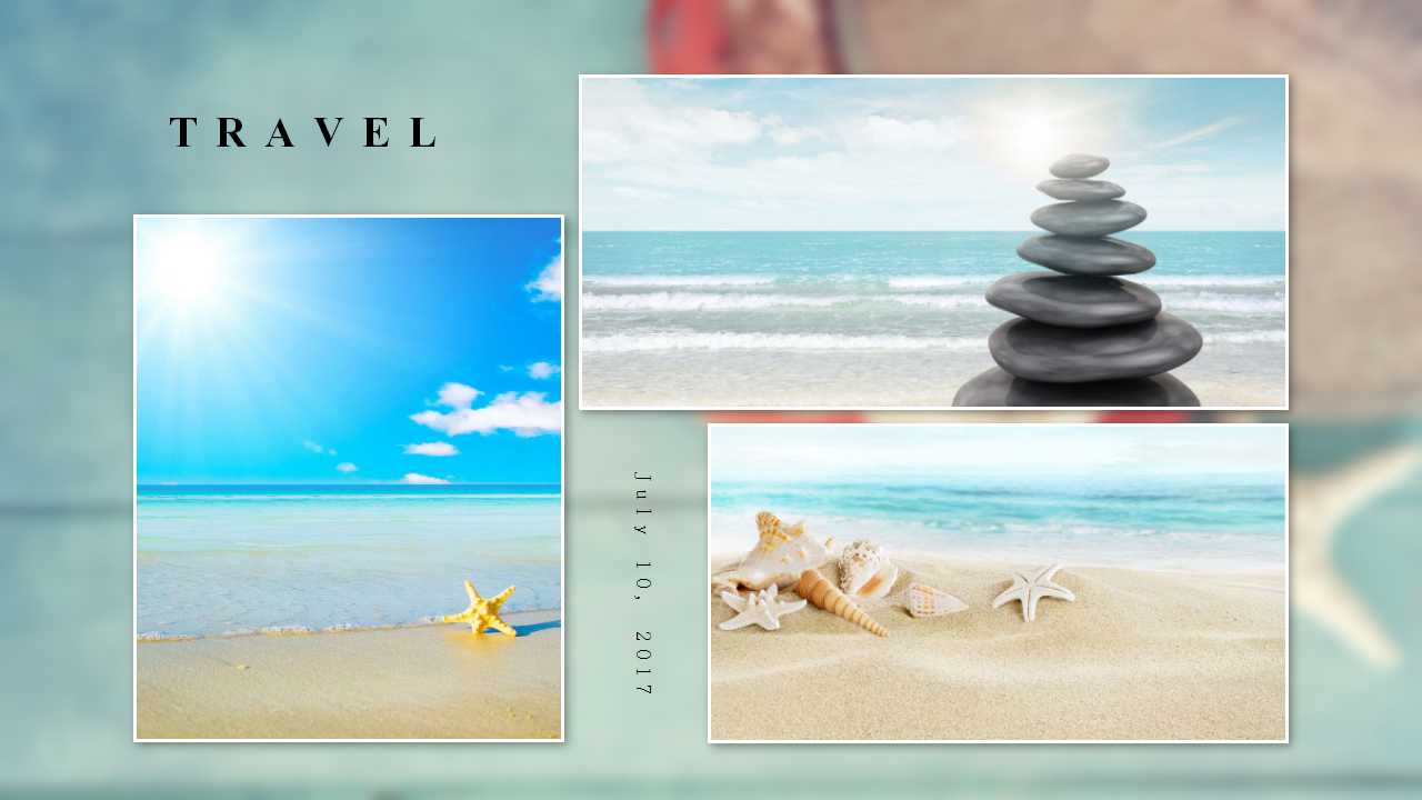 PPT模板-浅蓝色背景-愉快的夏日