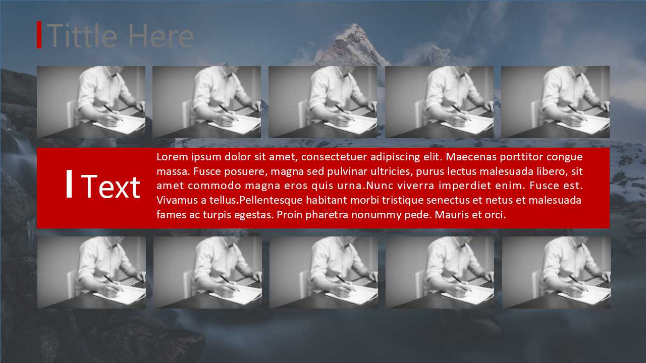 雪山背景PPT模板_(灰色版)