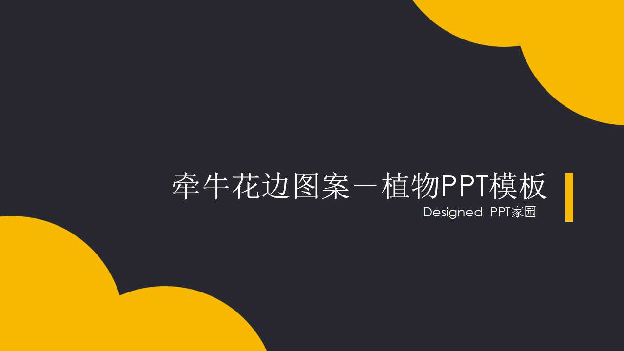 牵牛花边图案－植物PPT模板