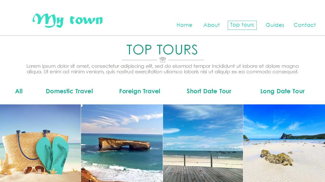 网页风格景点景区介绍PPT模板