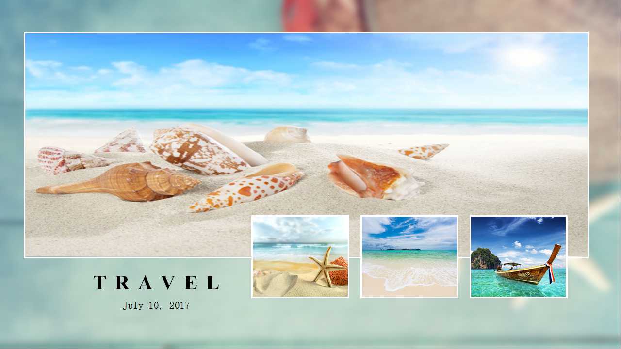 淡蓝色背景-自然风景PPT模板