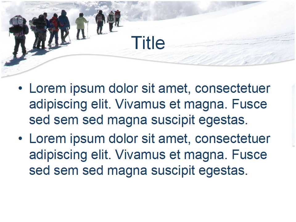 攀登雪山的背景PPT模板