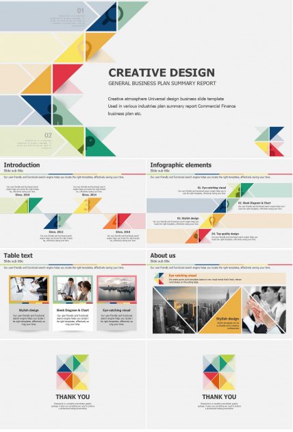 国外-彩色图形PPT模板