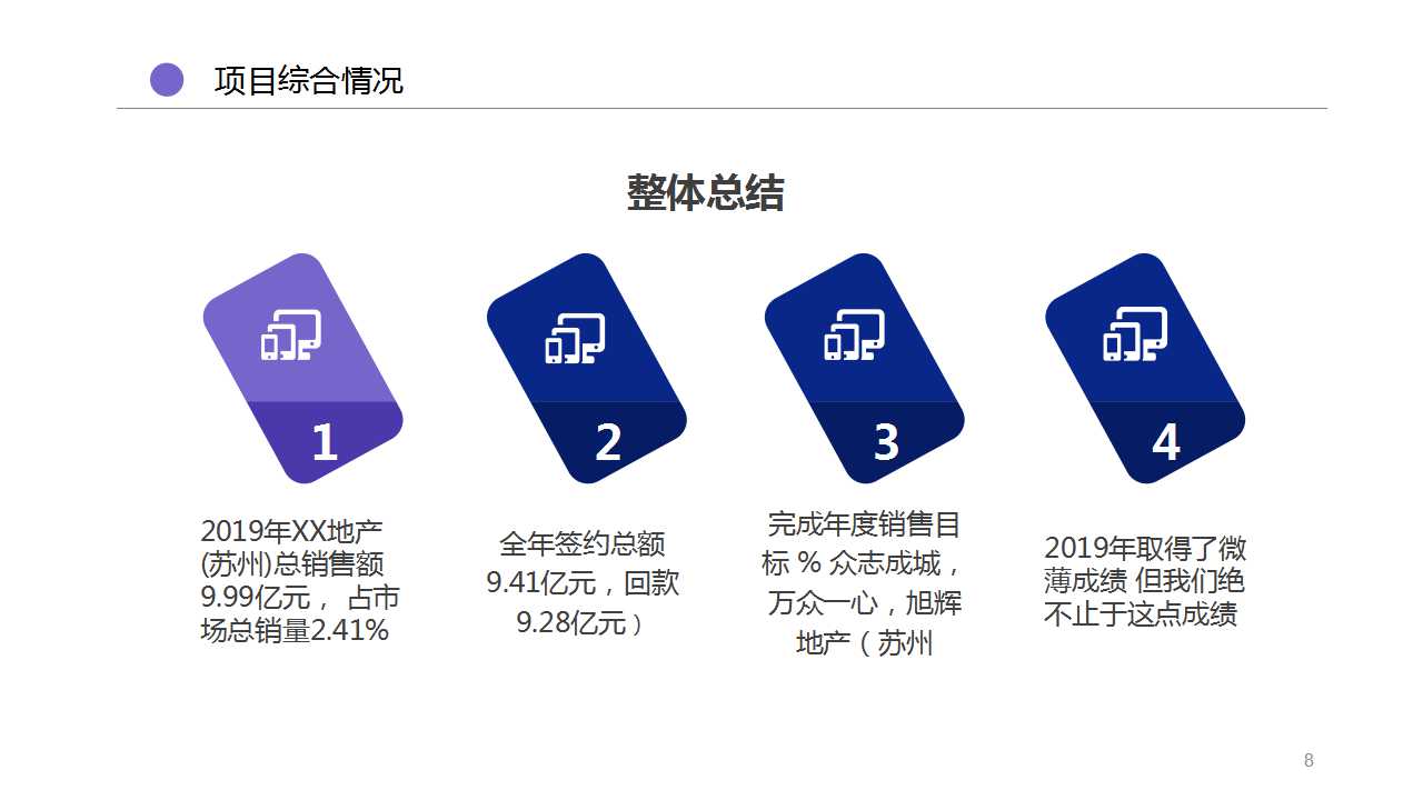蓝色背景商务PPT模板