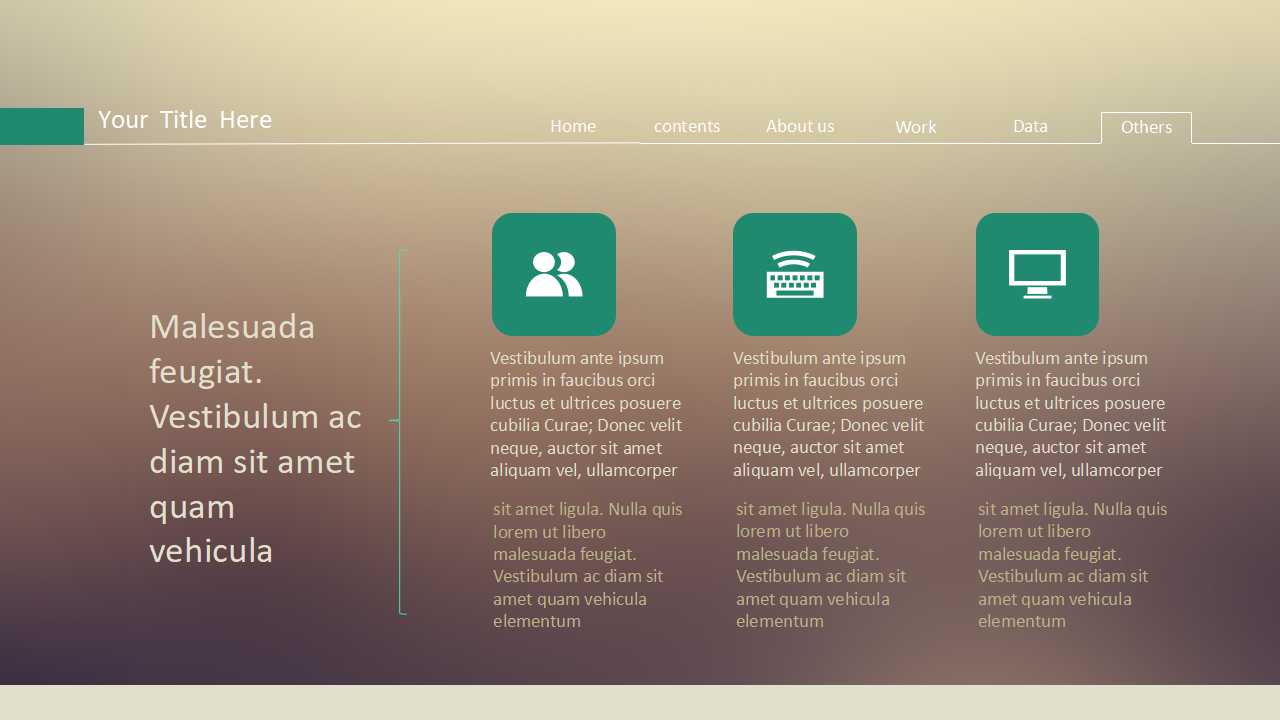 灰绿色弧线图片PPT模板下载