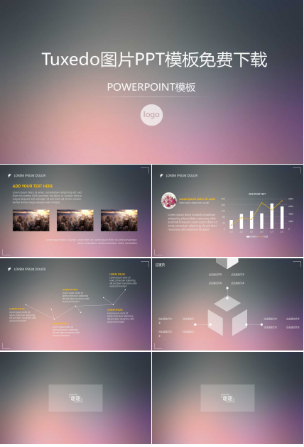 Tuxedo图片PPT模板免费下载