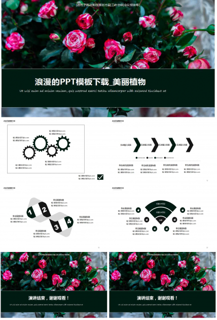 浪漫的PPT模板下载_美丽植物