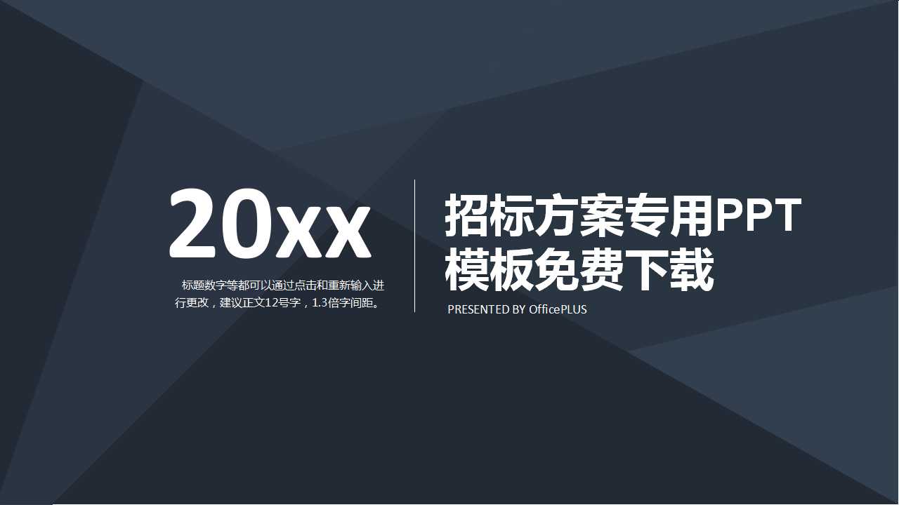 招标方案专用PPT模板免费下载