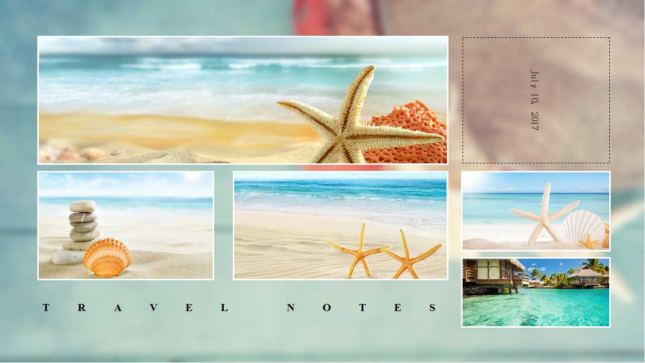 旅行日记风景PPT模板