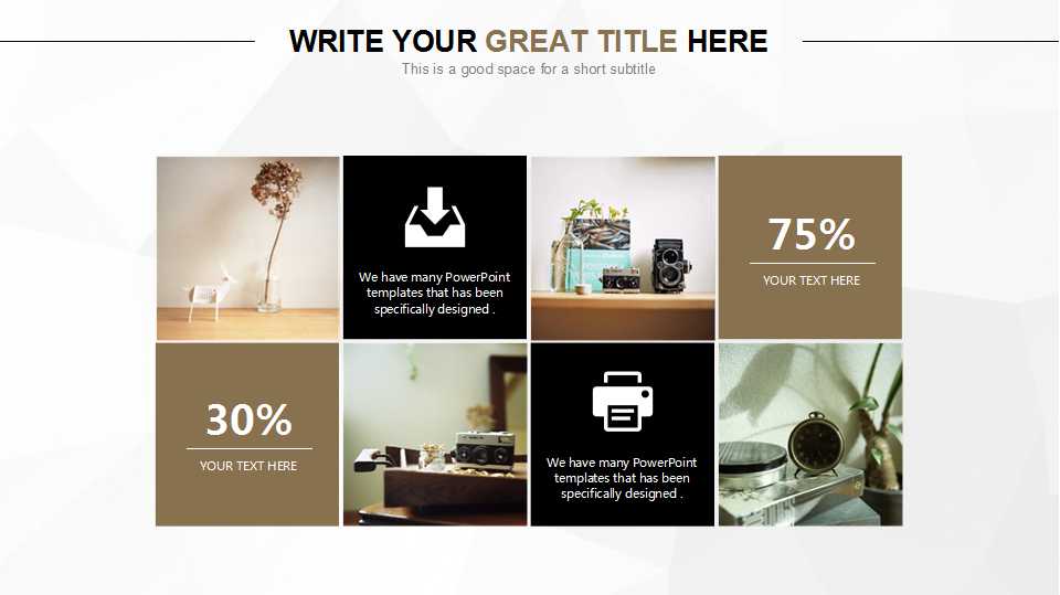 黑色方格图形背景PPT模板