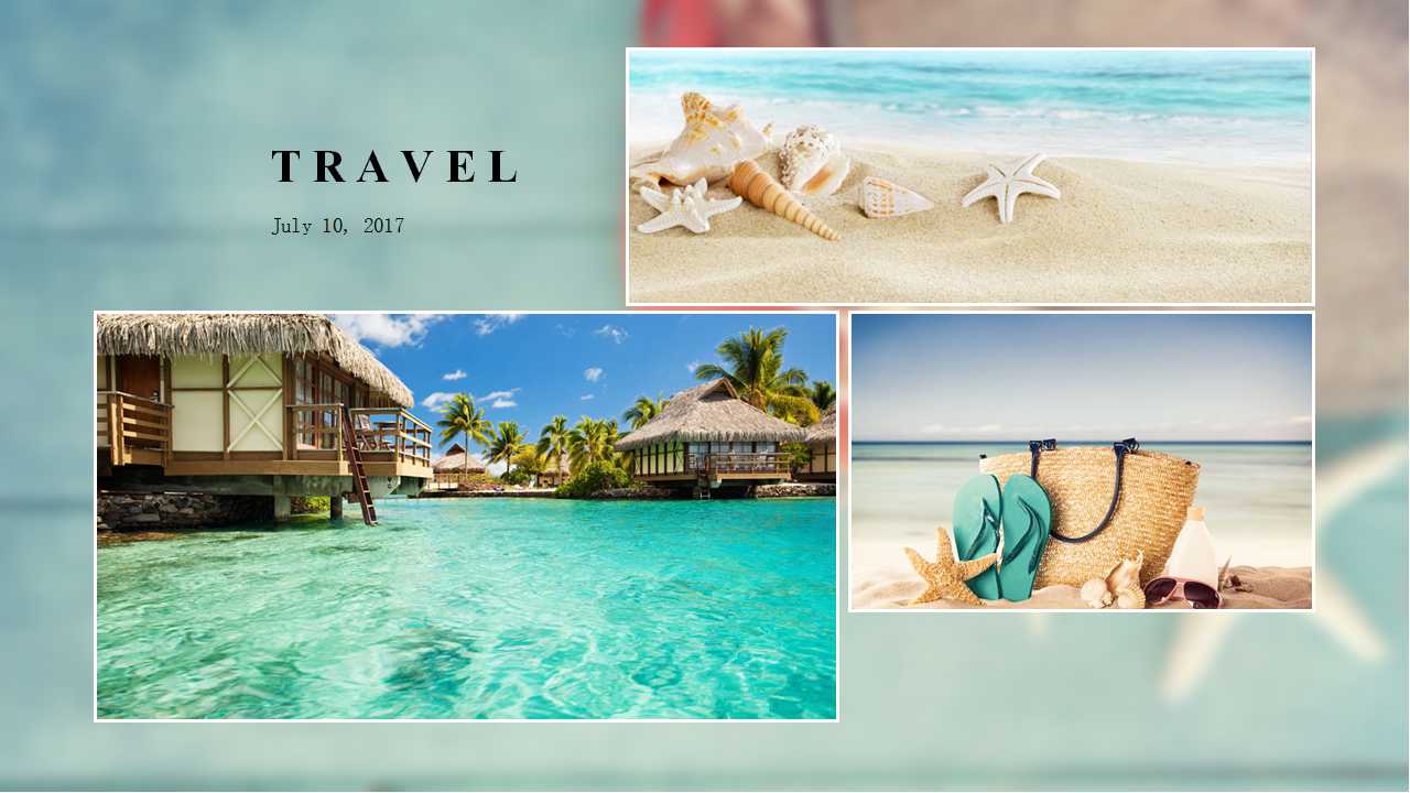 旅行日记风景PPT模板