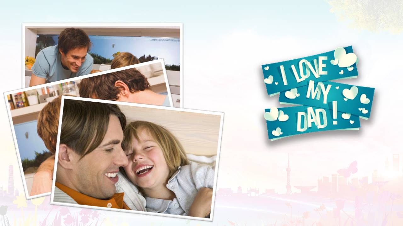 父亲节主题纪念册ppt模板