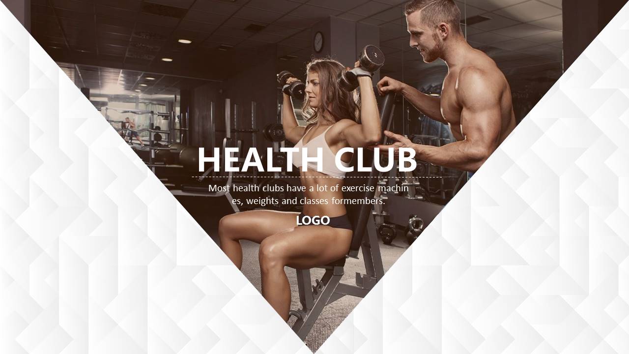 欧美风健身房宣传ppt模板