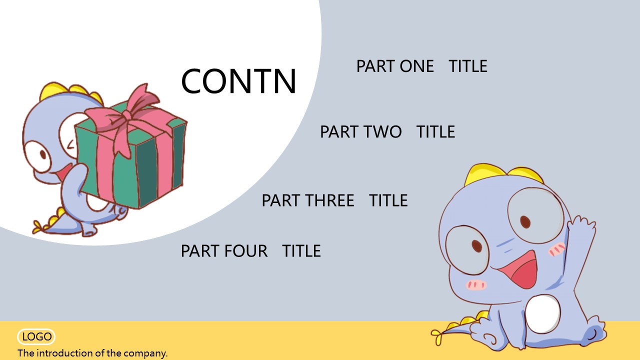 动物英语卡通ppt模板