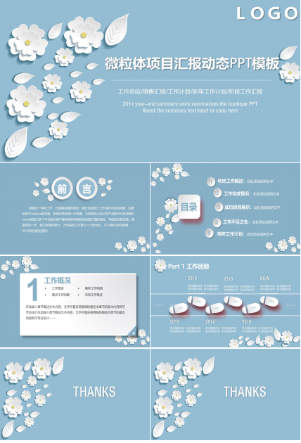 微粒体项目汇报动态ppt模板