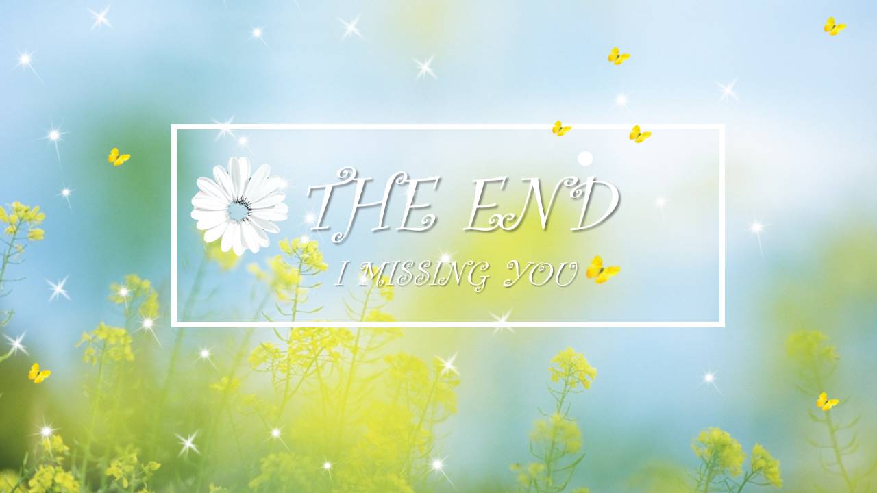 油菜花背景青春回忆纪念册ppt模板