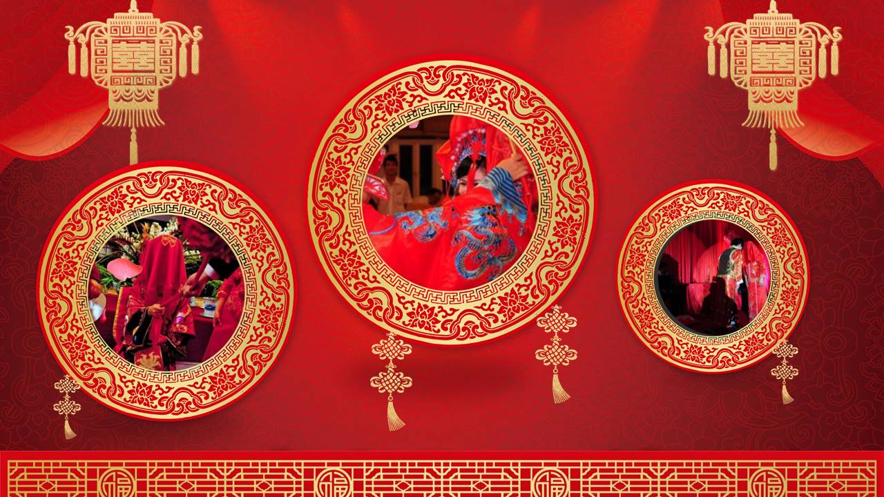 龙凤呈祥中式婚礼策划ppt模板