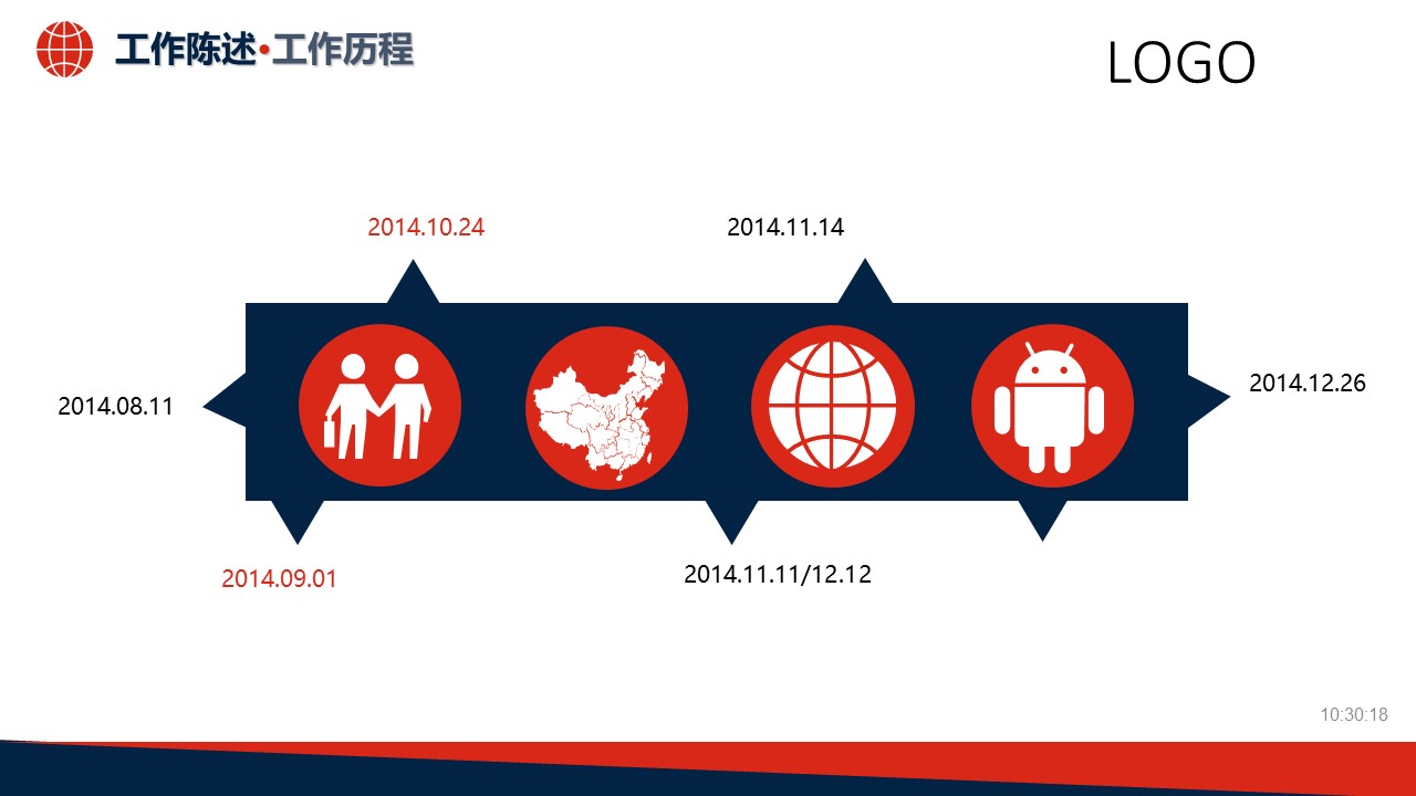 红色大气简约ppt模板