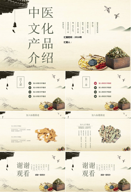 中医文化产品介绍PPT模板