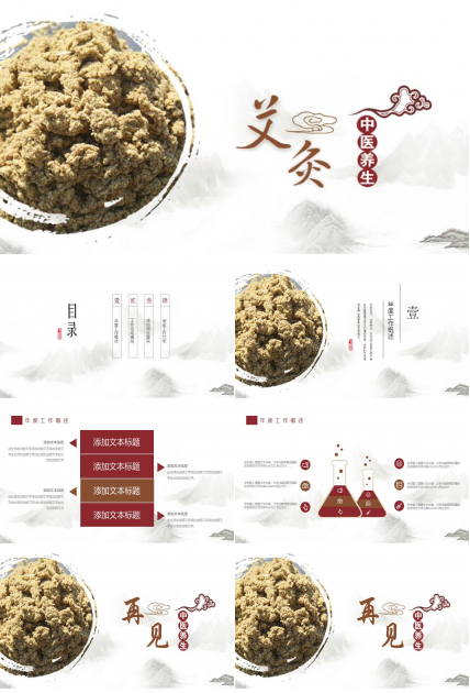 中医养生艾灸ppt模板