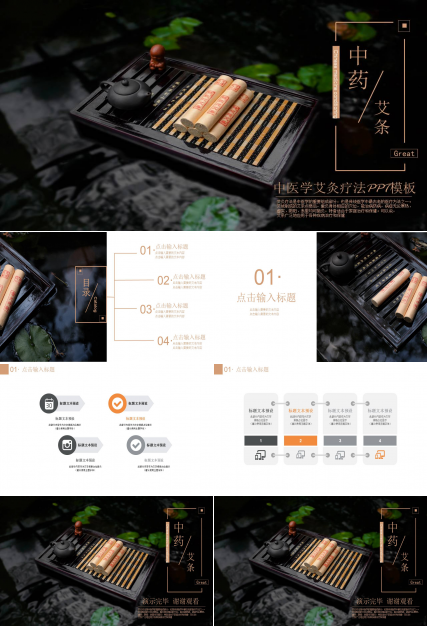 中医艾灸疗法ppt模板