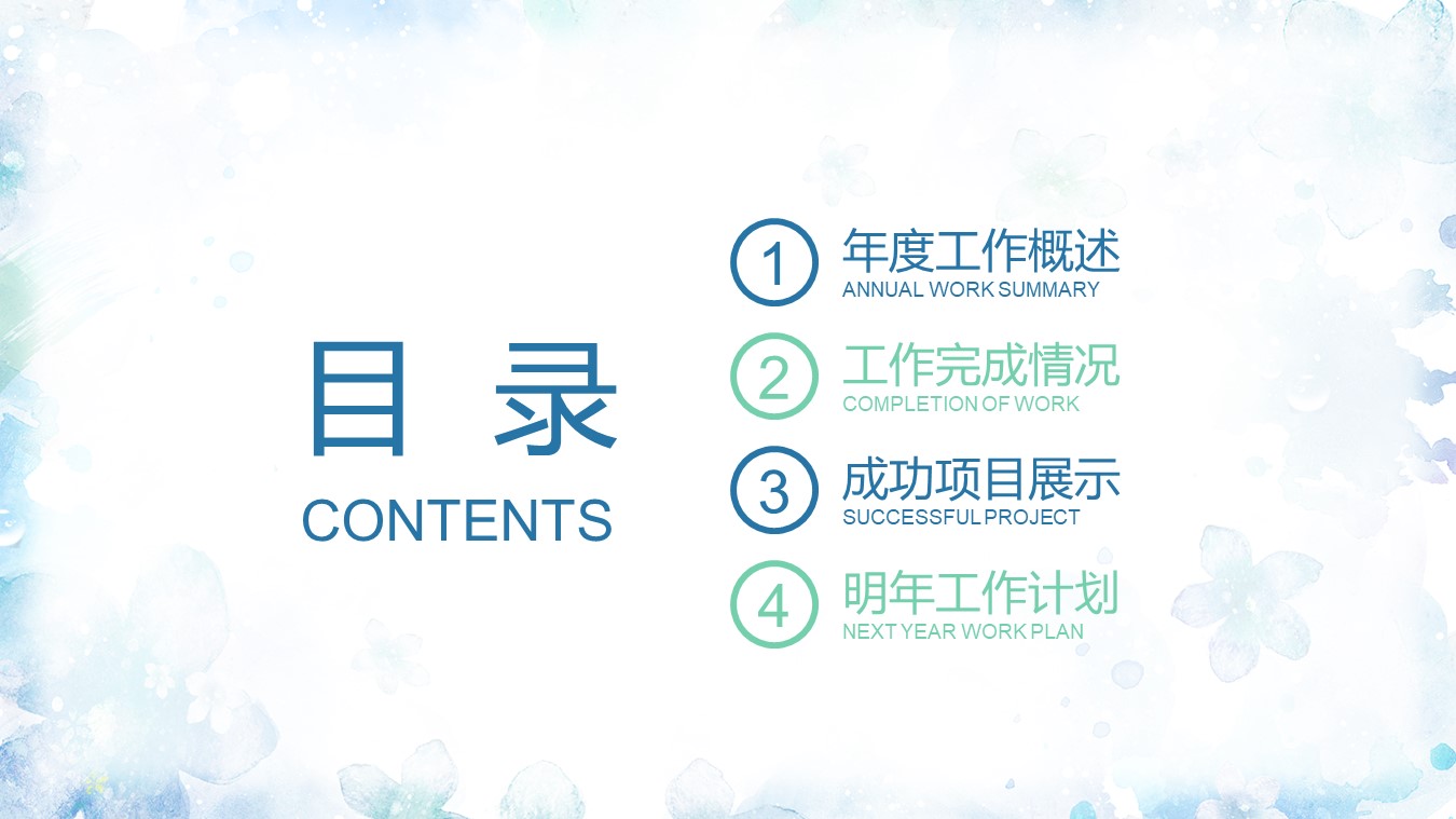 蓝色简约大气ppt模板