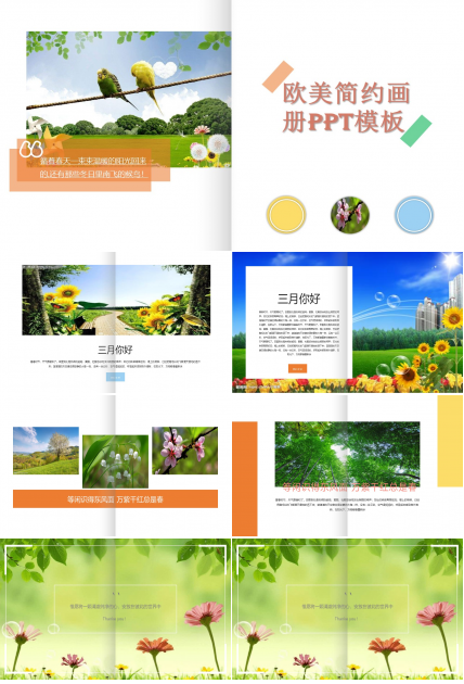 欧美简约画册ppt模板