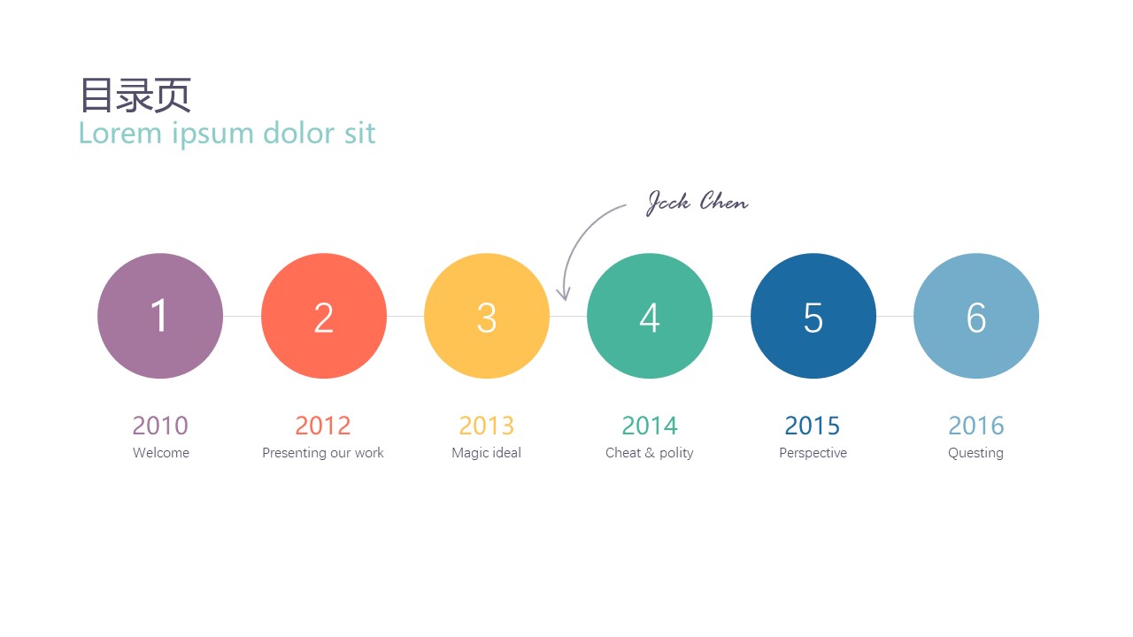 简约艺术扁平化通用PPT模板