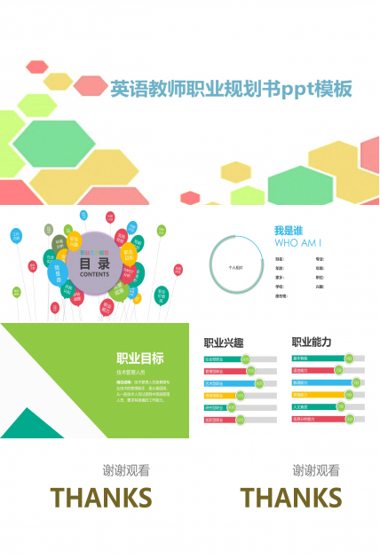 英语教师职业规划书ppt模板