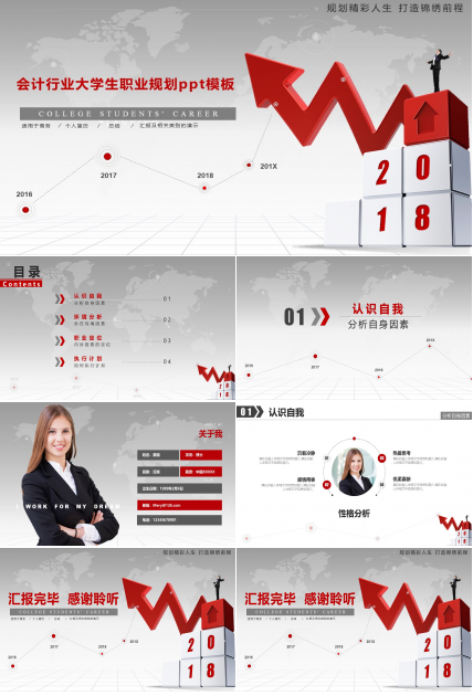 会计行业大学生职业规划ppt模板