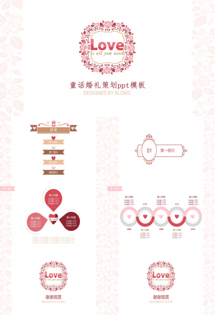 童话婚礼策划ppt模板
