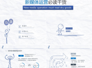 简约简洁新媒体运营必读干货ppt模板下载推荐