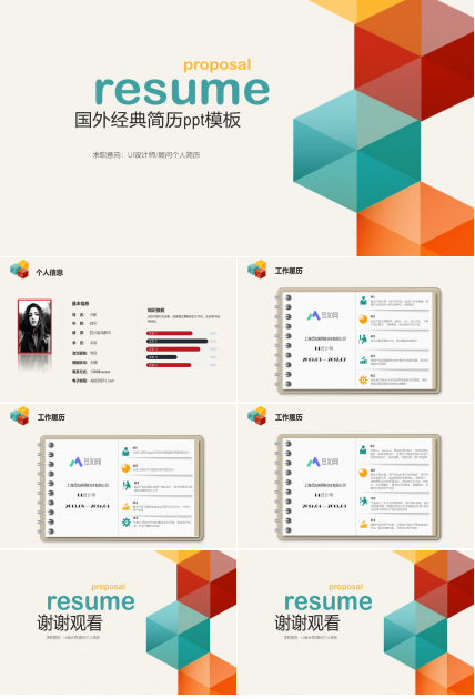 国外经典简历ppt模板