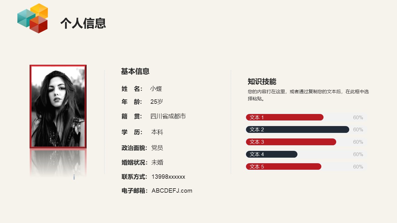 国外经典简历ppt模板