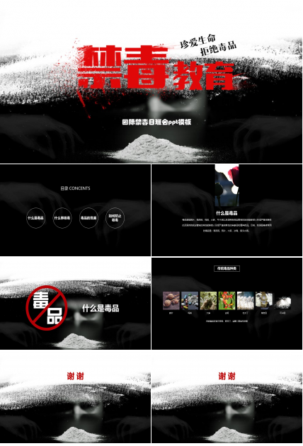 国际禁毒日班会ppt模板