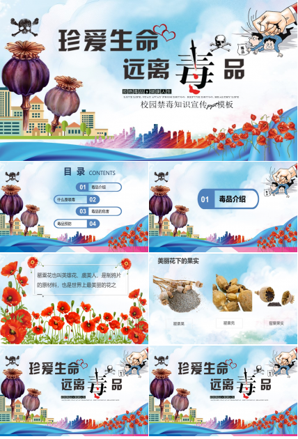 校园禁毒知识宣传ppt模板