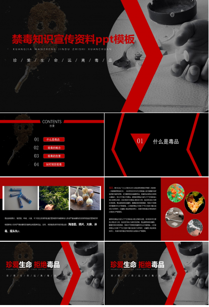 禁毒知识宣传资料ppt模板